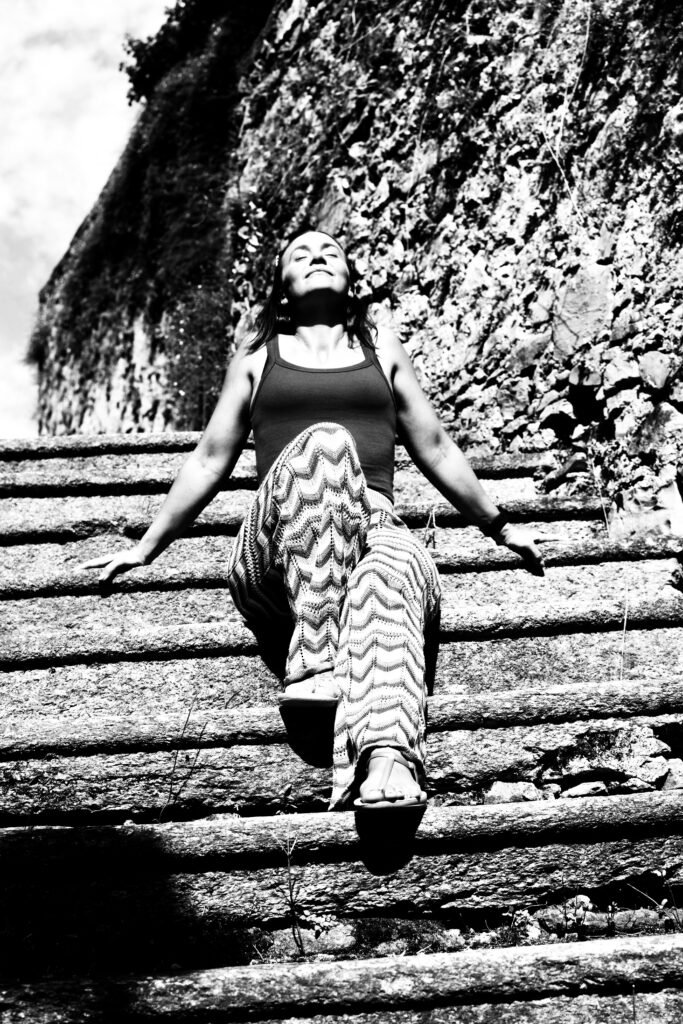 a woman in nature Lake Como
